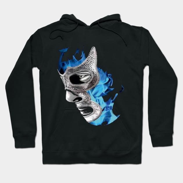 Feel-Ink Blue Demon Mexico Lucha Libre Mexican Wrestler Legend Hoodie by FeelInksense